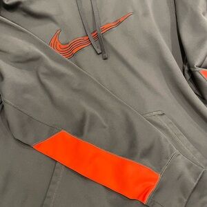 Men's Gray and Orange Hoodie